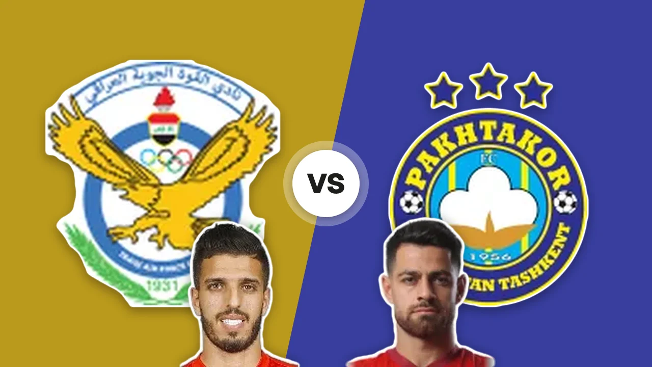 Al Quwa Al Jawiya-Pakhtakor: gli scudi delle due squadre con A. Boudrama e M. Pouraliganji