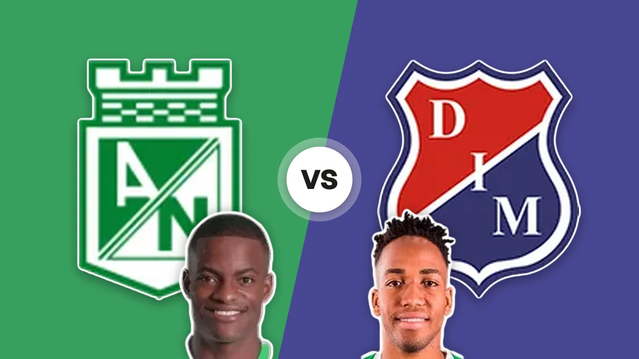 Atletico Nacional-Independiente Medellin: gli scudi delle due squadre con A. Román e H. Palacios