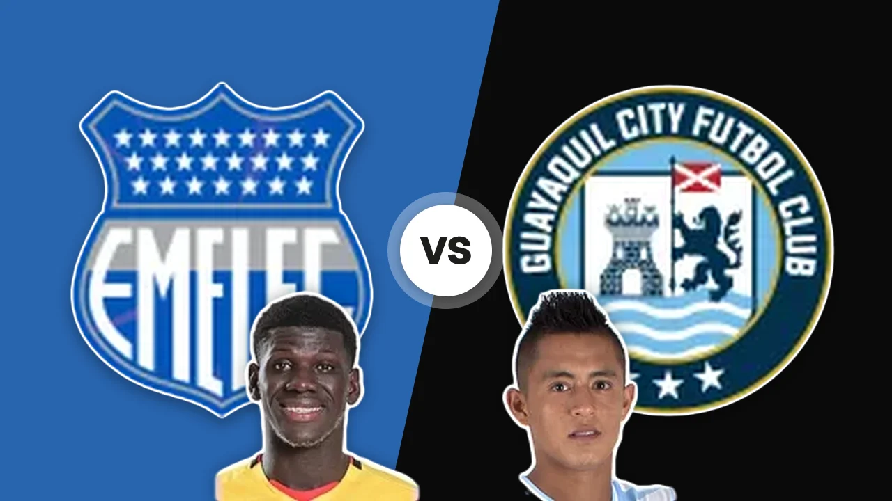 Emelec-Guayaquil City FC: gli scudi delle due squadre con S. Quintero e A. Naula