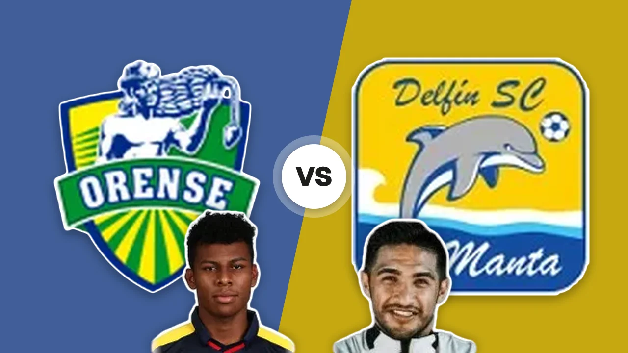 Orense SC-Delfin SC: gli scudi delle due squadre con E. Pluas e K. Ushiña